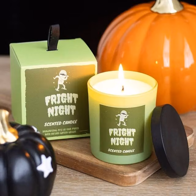 Uniqueful Fright Night Lime and Ginger Scented Candle, Green, 1 Pack