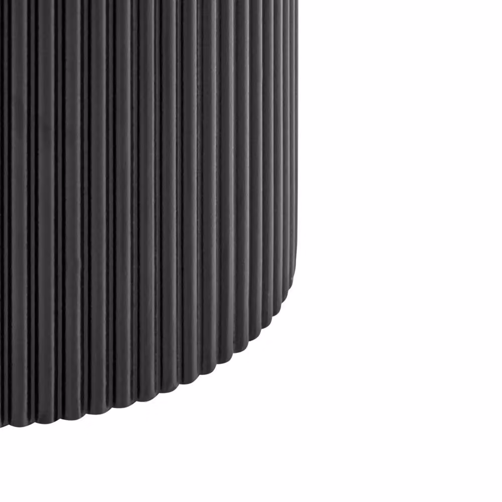 Wyld and Coco Nexa Black Round Side Table with Fluted MDF Base, W/D/H: 30 x 30 x 30 cm – 5