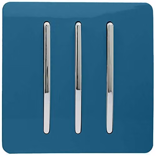 Trendi Modern 3 Gang 2 Way Tactile Light Switch in Blue or Green – 2