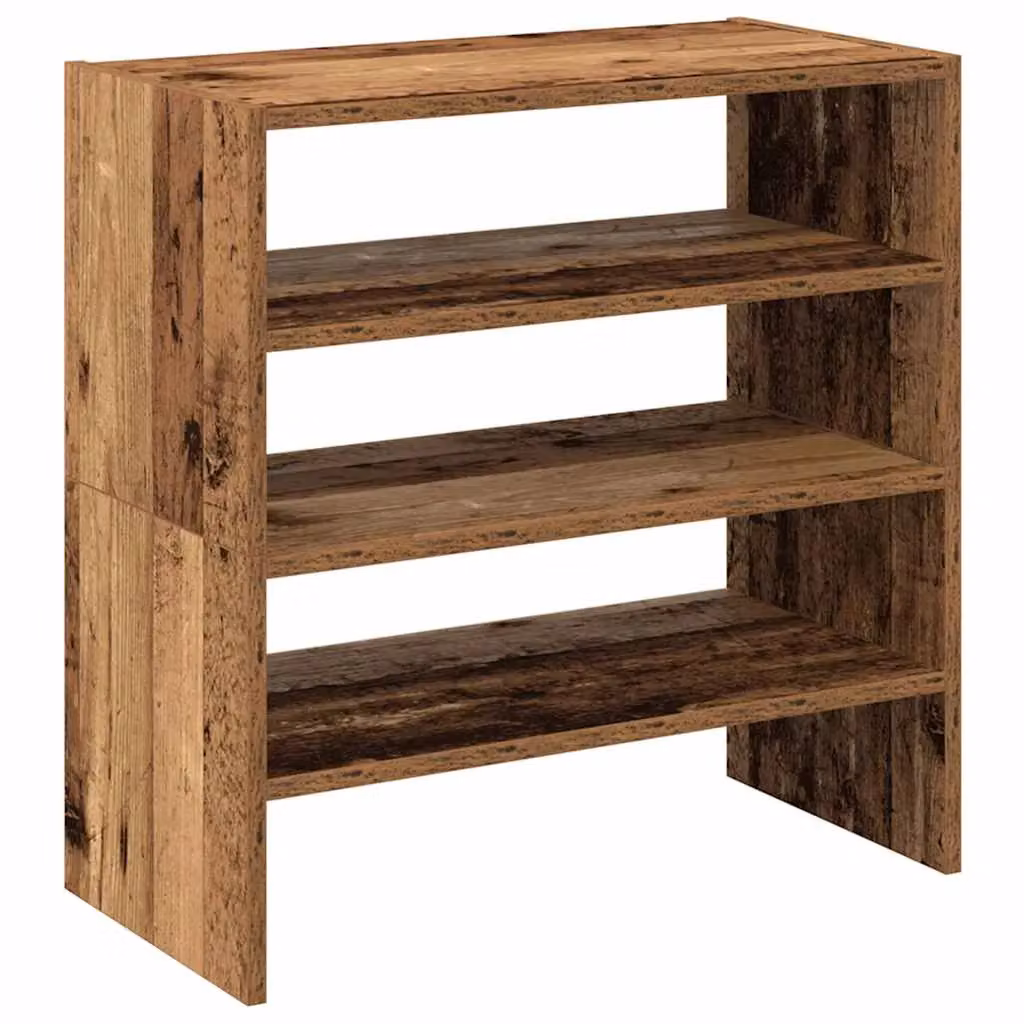 Berkfield Home Stackable Shoe Racks, 2 Piece Set in Brown Old Wood, W/D/H: 60 x 30 x 30.5 cm – 2