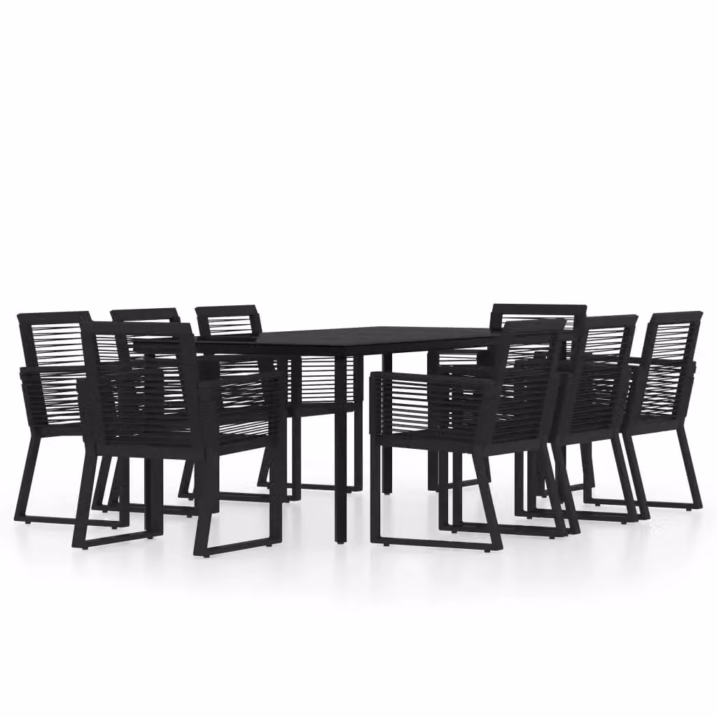 Berkfield Home 9 Piece Modern Garden Dining Set in Black – 2