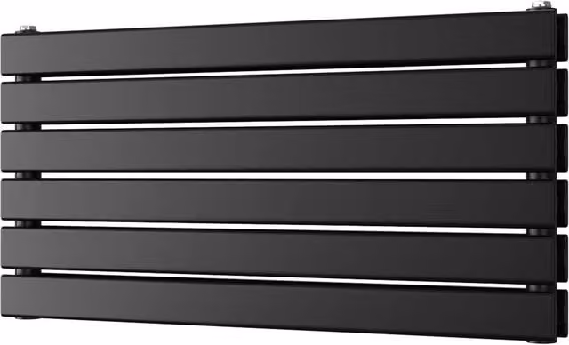 UK Radiators Typhoon Axis Black Horizontal Designer Double Panel Steel Radiator, H: 40.8 cm, W: 80 cm – 1