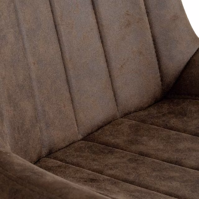 KDMK Malmo Coffee Swivel Dining Chair in Brown Microfibre Fabric