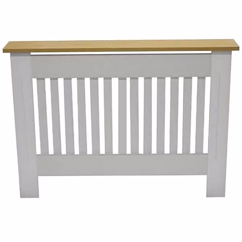 Gr8 Home Modern White Painted MDF Radiator Cover Storage Cabinet with Shelf W/D/H: 111 x 19 x 83.3 cm – 3