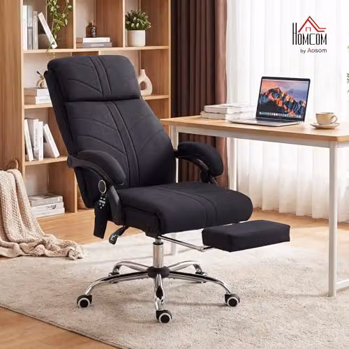 Vinsetto Black Executive Massage Office Chair with Heating and 4-Point Vibration, W/D/H: 70 x 70 x 120 cm – 2