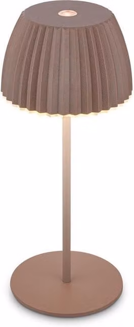 Briloner Riffle Mini Rechargeable LED Table Lamp in Umbra Sand, W/D/H: 8.5 x 8.5 x 20 cm