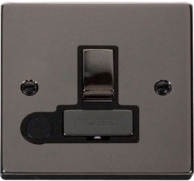 SE HOME Black Surface Mounted 13A Fused Ingot Combination Connection Unit with Flex in Black Nickel
