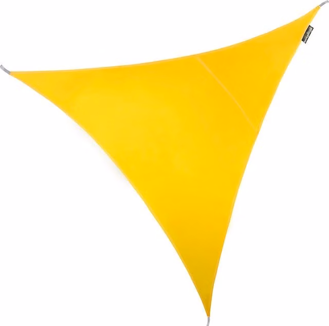Kookaburra Yellow Triangle Water Resistant Sun Shade Sail with UPF 34 Protection