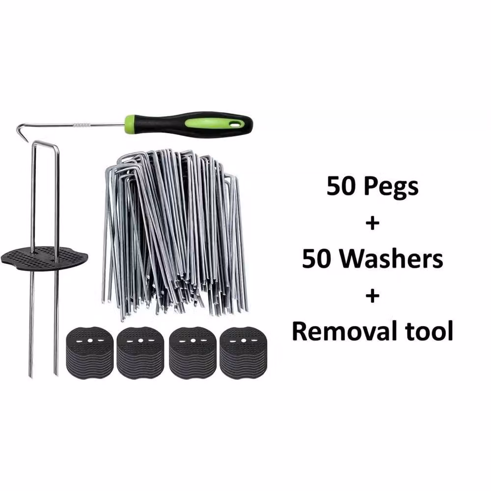 SPETLEK Control Mat Membrane Pegs and Buffer Washer Pegs in Silver Galvanised Steel, 2kg – 2