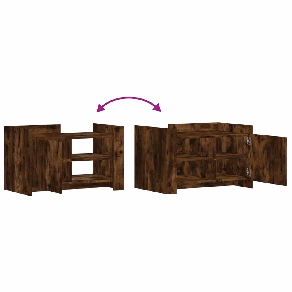 Berkfield Home Modern Rectangular Coffee Table in Smoked Oak Brown, W/D/H: 80 x 50 x 50 cm – 4