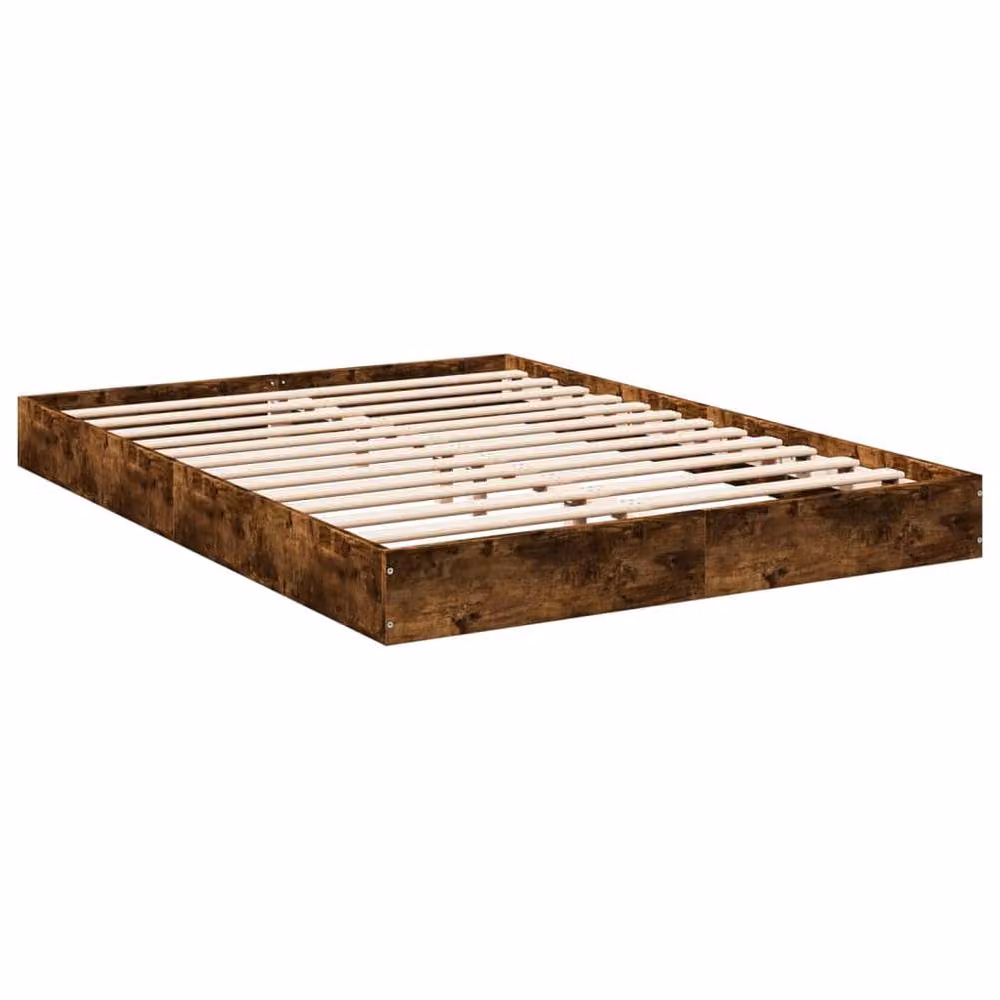 Berkfield Home Smoked Oak Bed Frame in Brown, W/D/H: 140 x 200 cm – 3