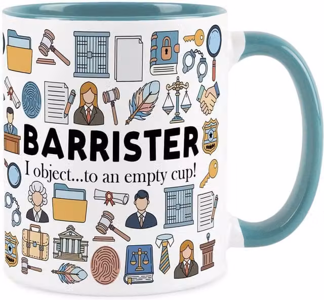 Purely Home Blue Ceramic Novelty Barrister Mug