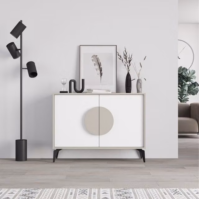 Decortie Gora Sideboard Display Unit in White, W/D/H: 110 x 36 x 82 cm