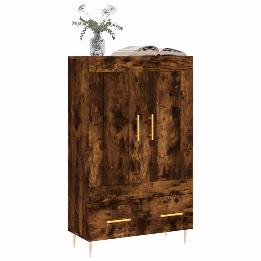 Berkfield Home Modern Smoked Oak Highboard in Brown, W/D/H: 69.5 x 31 x 115 cm – 3
