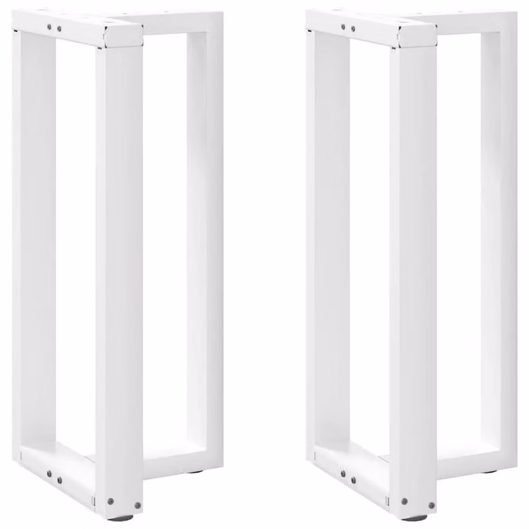 Berkfield T-Shaped Home Bar Table Legs, 2 Piece Set, White Steel, W: 50 cm, D: 35 cm, H: 90-91 cm