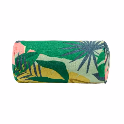 OHS Inflatable Palm Green Bolster Cushion with Microfibre Removable Cover for Neck and Back Support