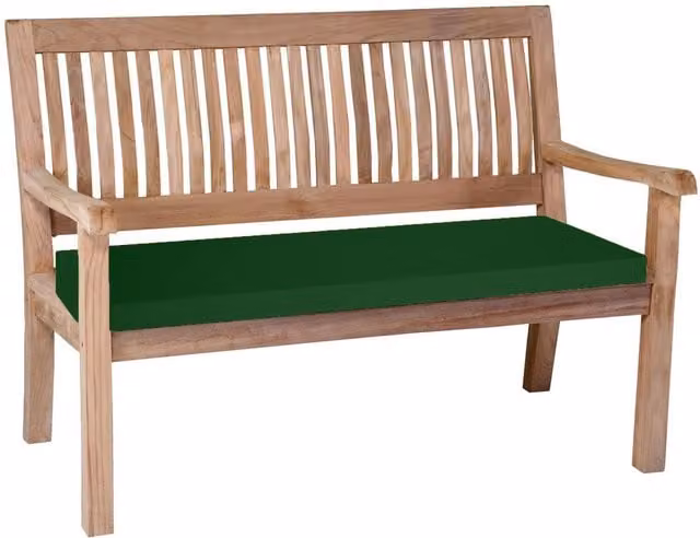 Roseley Water Repellent Rectangular 2 Seater Bench Pad in Green