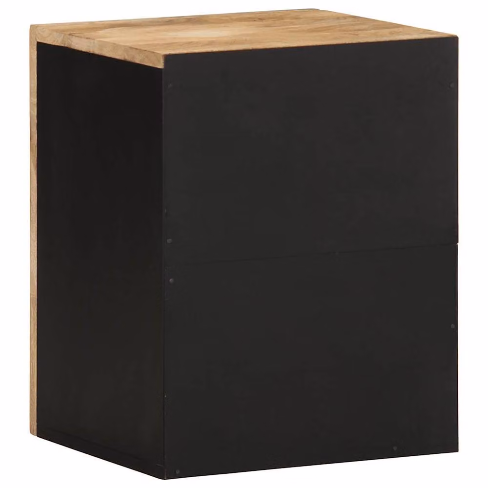 Berkfield Home Black Corner Bathroom Hanging Cabinet in Solid Mango Wood W/D/H: 38 x 33.5 x 48 cm – 5