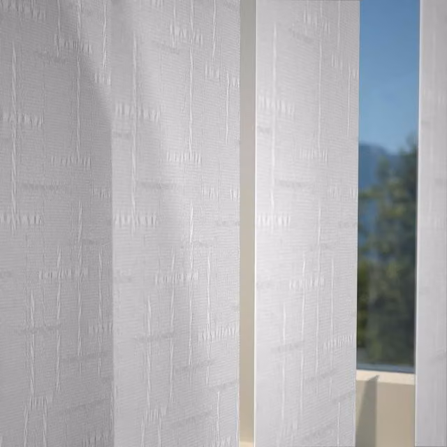 Terrys Sicily Made to Measure Vertical Blind in White Frost Semi-Transparent Textile