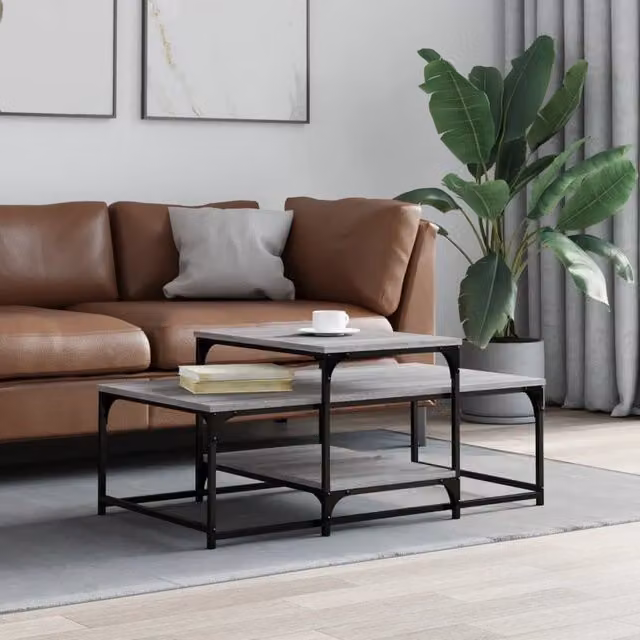 Berkfield Home Grey Sonoma Coffee Table, W/D/H: 102 x 60 x 45 cm – 1