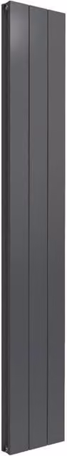 Bathroom Kingdom Casina Anthracite Double Flat Panel Vertical Aluminium Radiator, Grey, H: 180 cm, W: 28 cm