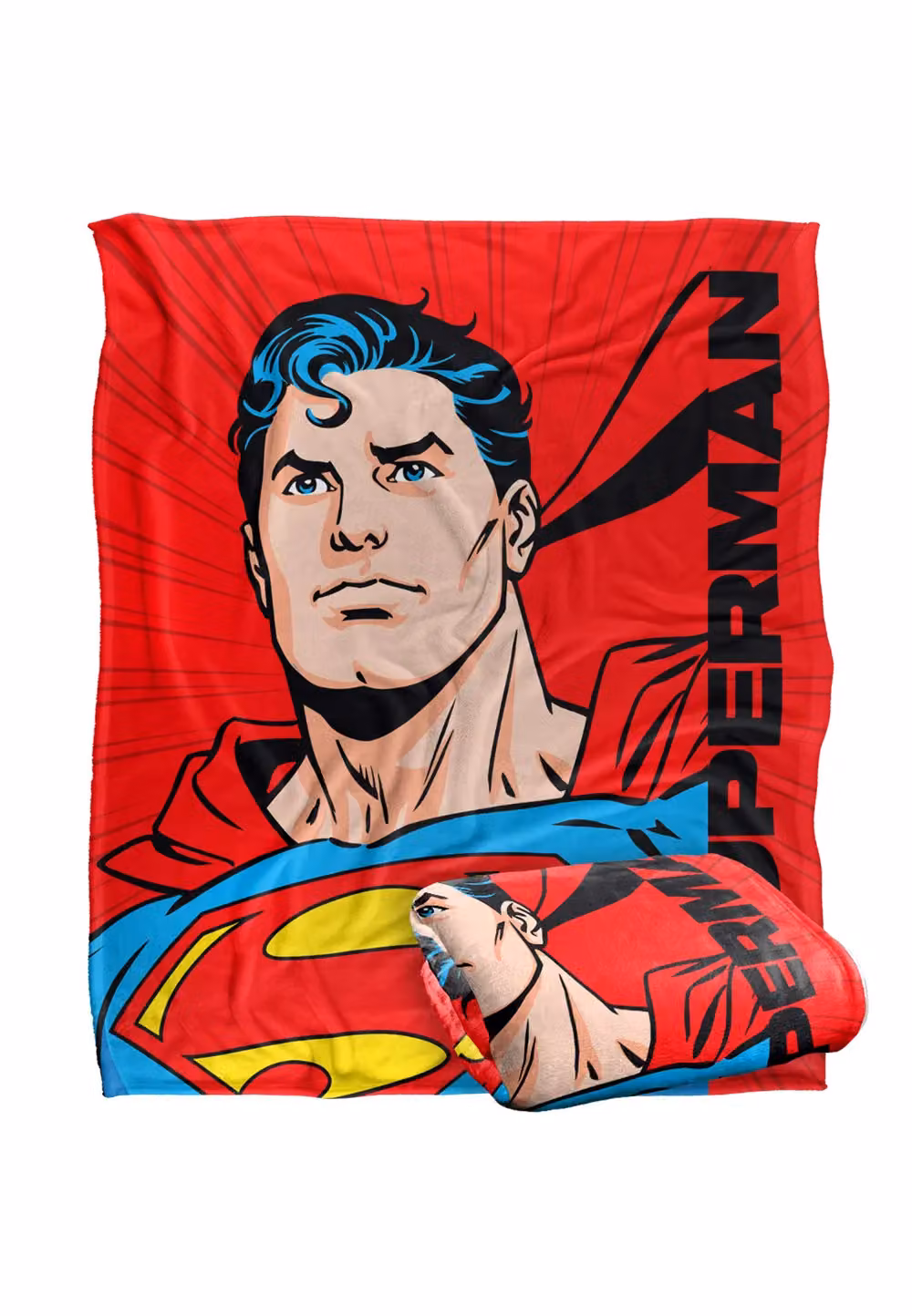 Warner Brothers Superman Officially Licensed Silky Touch Super Soft Throw Blanket, White, W: 152 cm, D: 127 cm – 2
