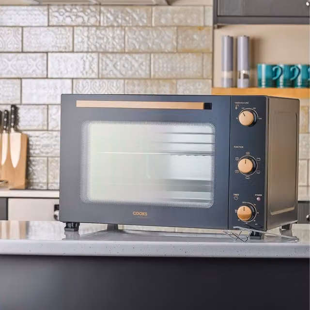 Cooks Professional 48L Mini Oven with Timer, 1500W, Black and Copper