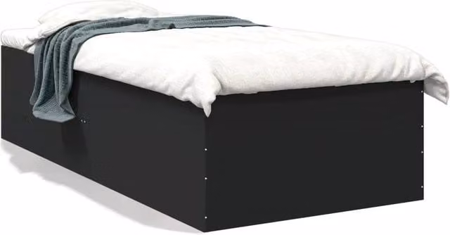 Berkfield Home Modern Bed Frame in Black, W/D/H: 100 x 200 x 45 cm – 1