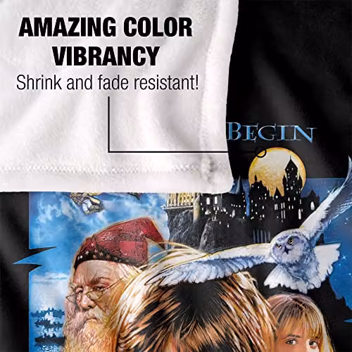 LOGOVISION Harry Potter Movie Poster Fleece Throw Blanket, Multicolour and White, W/D/H: 152 x 127 cm – 3