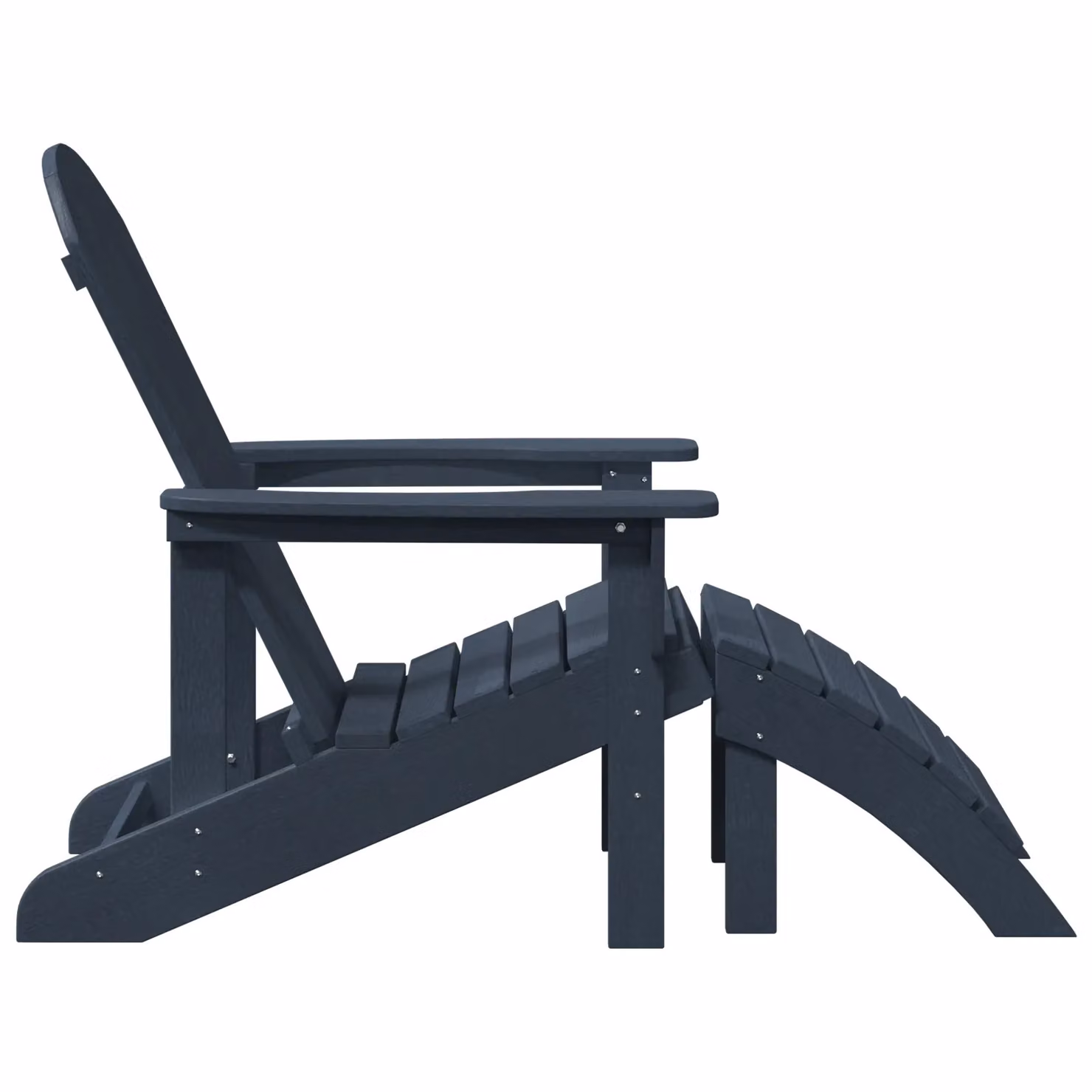 Berkfield Home Adirondack Chair with Footrest in Navy Blue HDPE – 4