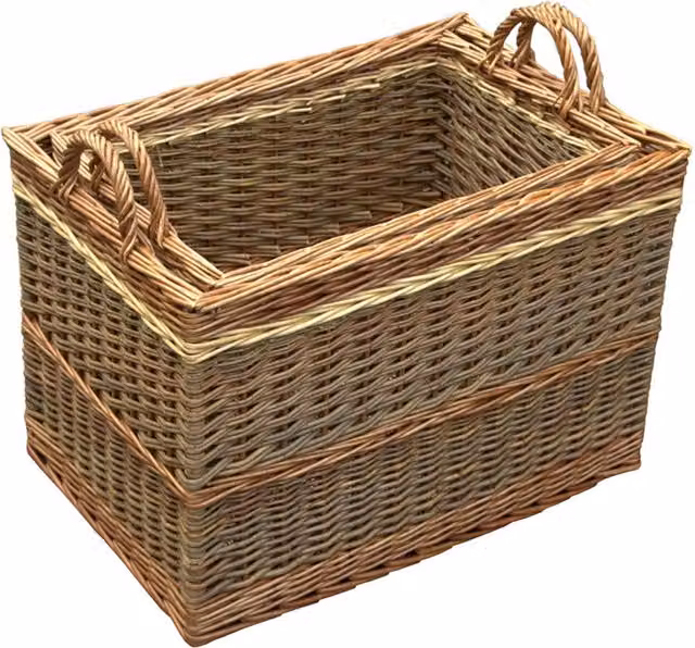 Red Hamper Buttermere Large Log Baskets, Set of 2, Brown, Green, or White