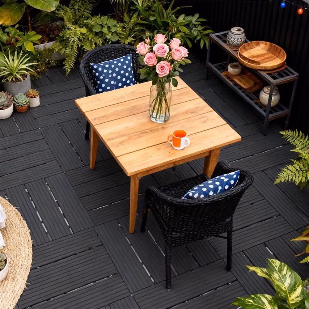 NESTLUNE Grey Anti-Slip Interlocking Deck Tiles, 42 Pack, W/D: 30 x 30 cm – 4