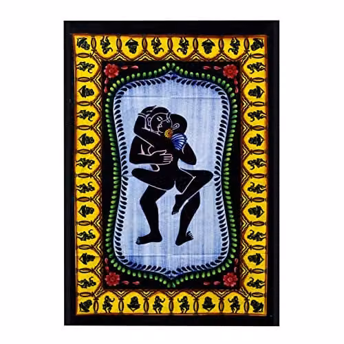 Ancient Wisdom Kamasutra Handbrushed Cotton Multicolour Wall Art – 1