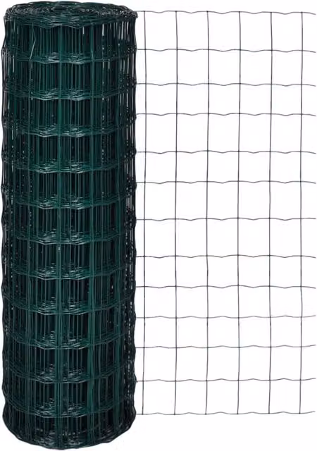 Berkfield Home Euro Fence Green PVC-Coated Steel Fencing, W: 10 m, H: 1.2 m – 1