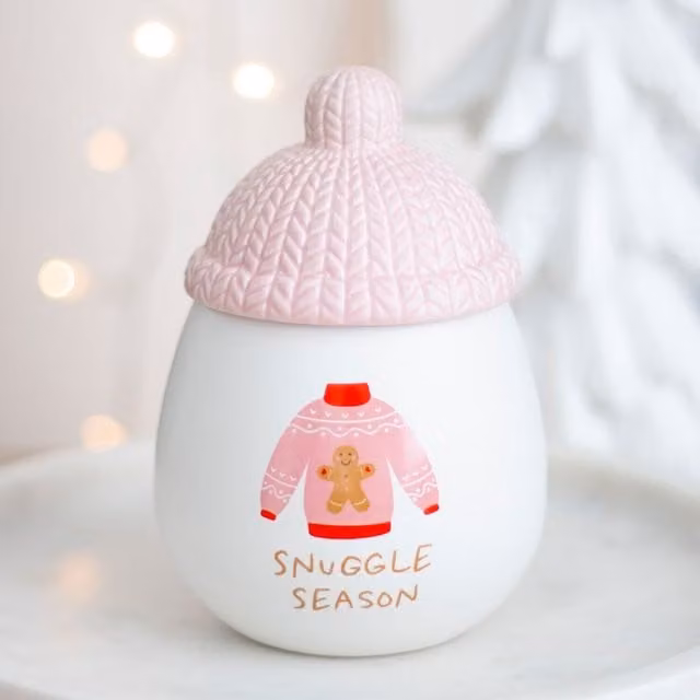 Kingsbury Gifts Snuggle Season Ceramic Tabletop Oil Burner in Pink and White