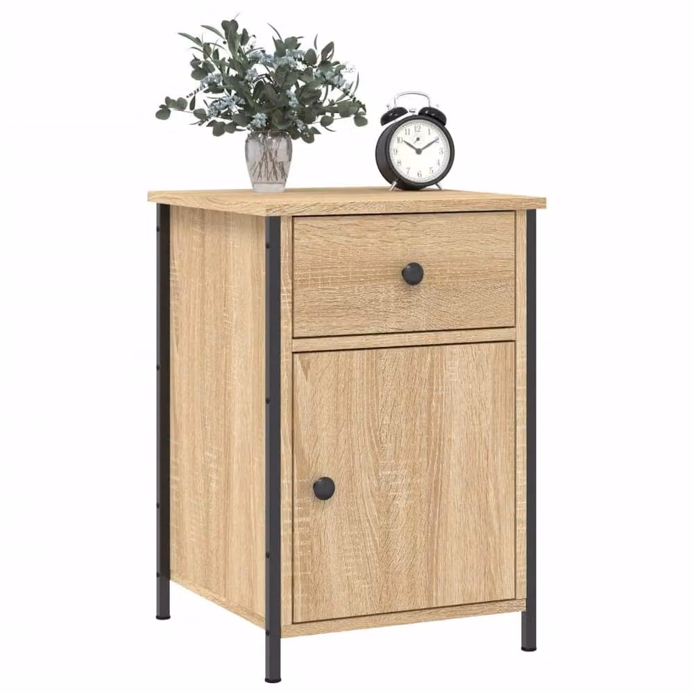 Berkfield Home Set of 2 Sonoma Oak Bedside Cabinets in Brown, W/D/H: 40 x 42 x 60 cm – 2