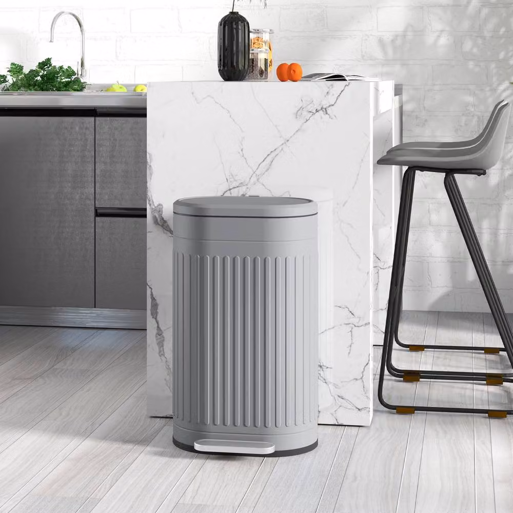 STILVORA 30L Grey Pedal Bin with Soft-Close Lid and Removable Inner Bucket – 2