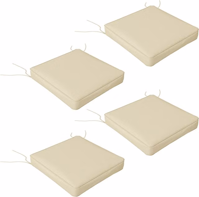 Outsunny 4 Seat Replacement Outdoor Cushion Pad Set in Beige and Yellow