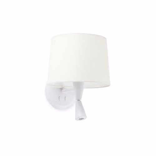 Netlighting Conga White Adjustable Fabric Reading Wall Light E27
