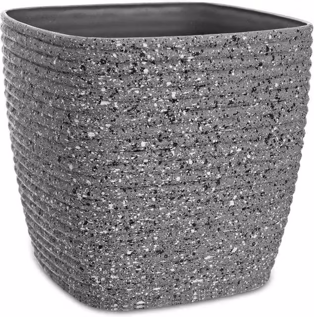 Kelvenix Set of 3 Grey Sandstone Tabletop Plant Pots