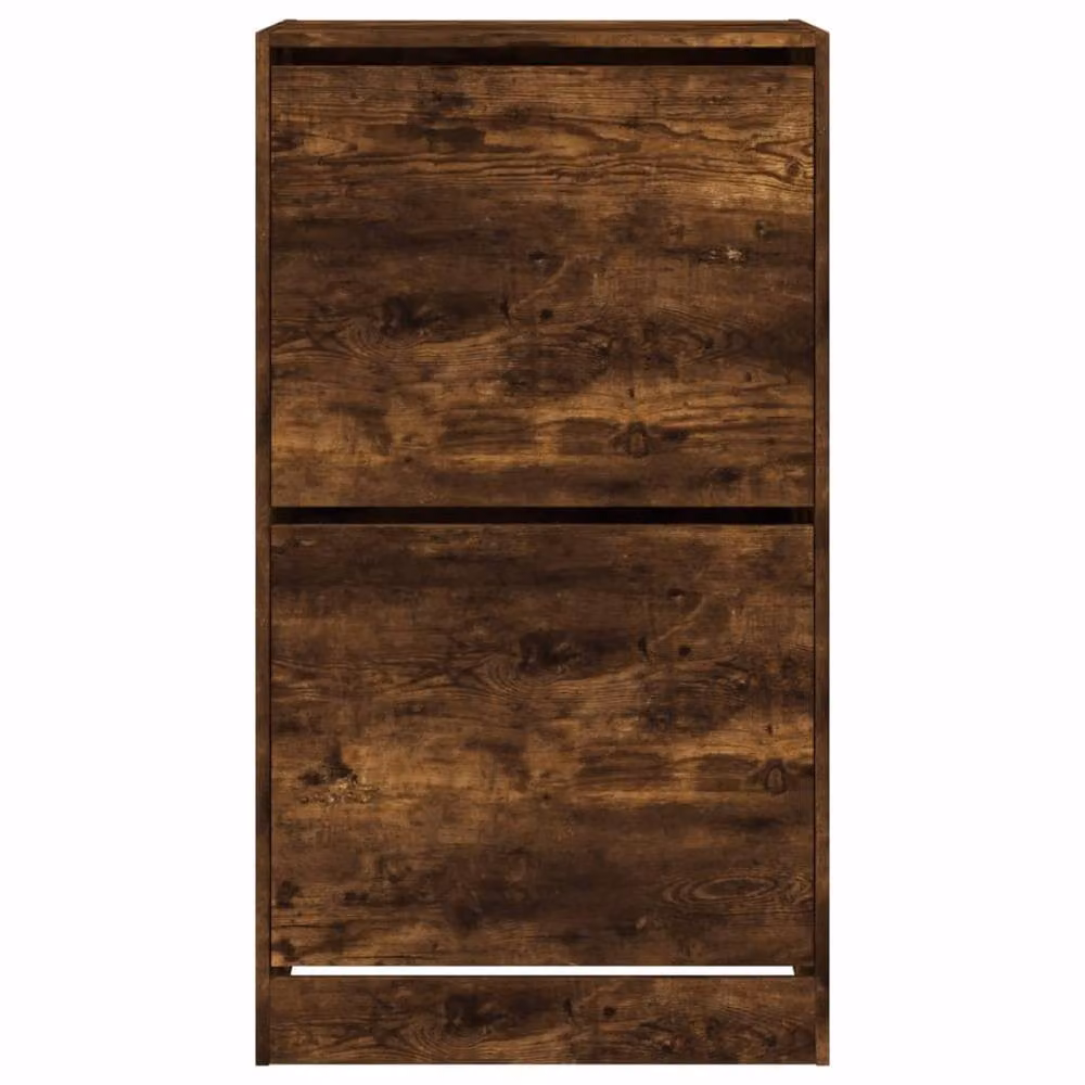Berkfield Home Modern Shoe Cabinet with 2 Tilting Compartments in Smoked Oak Brown, W/D/H: 60 x 42 x 108 cm – 5