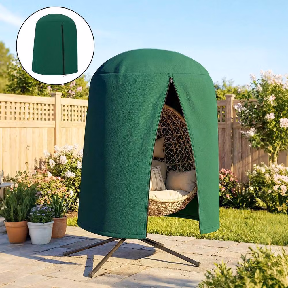 SPETLEK Green Hanging Egg Chair Cover for Garden Swing Armchairs, 0.6m2 – 5