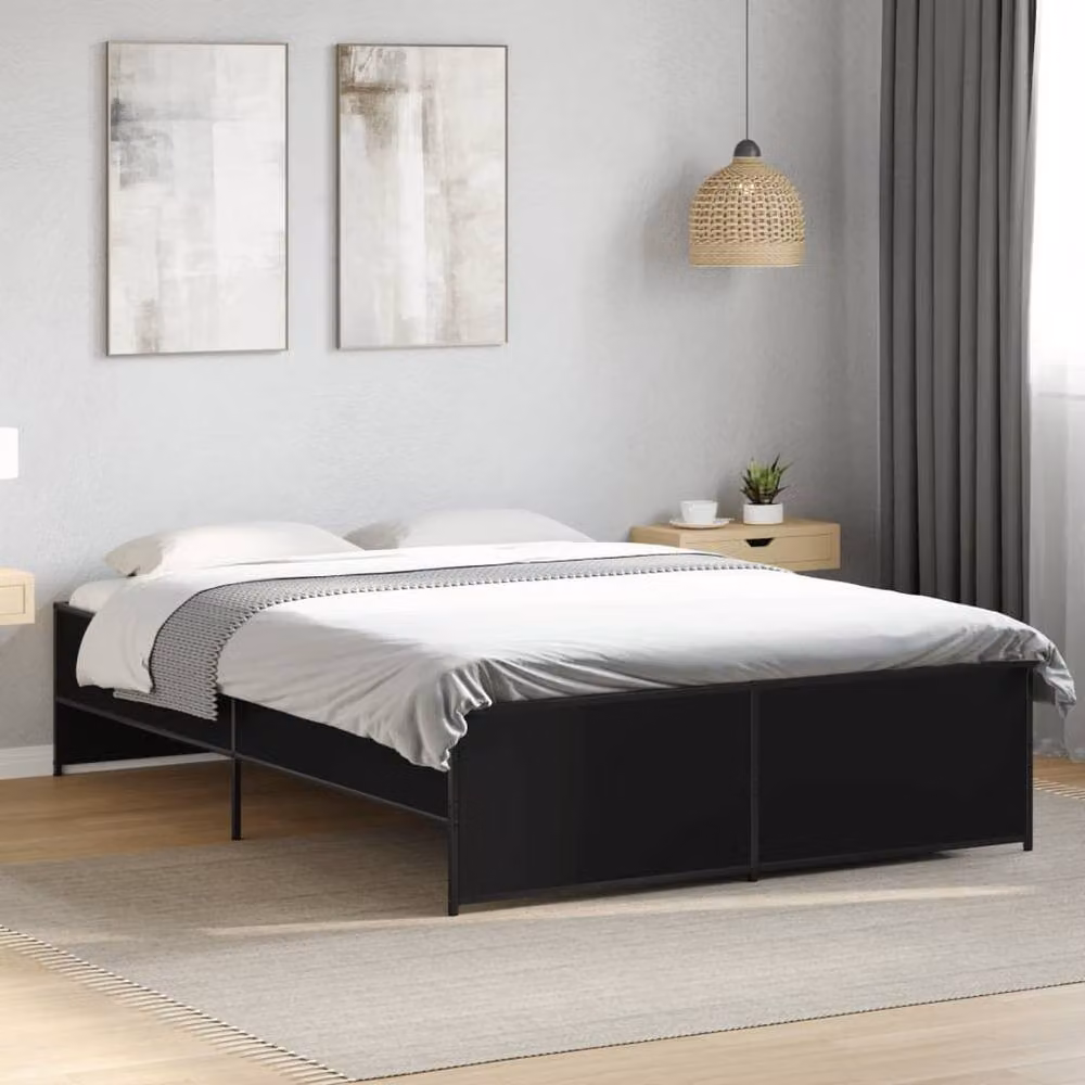 Berkfield Home Bed Frame in Black, W/D/H: 140 x 190 x 40.5 cm – 2