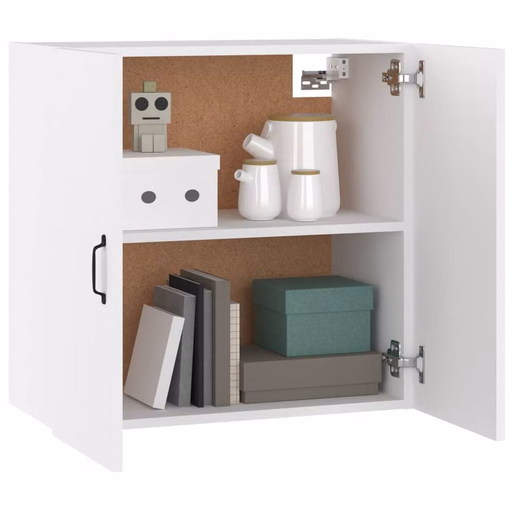 Berkfield Home White Wall Mounted Cabinet with Hinged Doors and Internal Shelves, W/D/H: 60 x 31 x 60 cm – 2