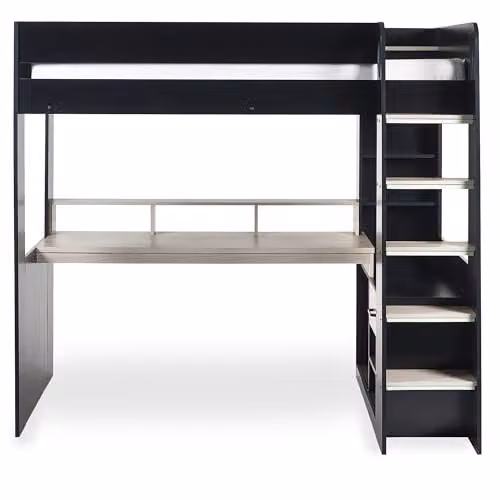Julian Bowen Blaze Single Gaming Highsleeper Bed in Black and Oak with Stairs and Drawers – 4