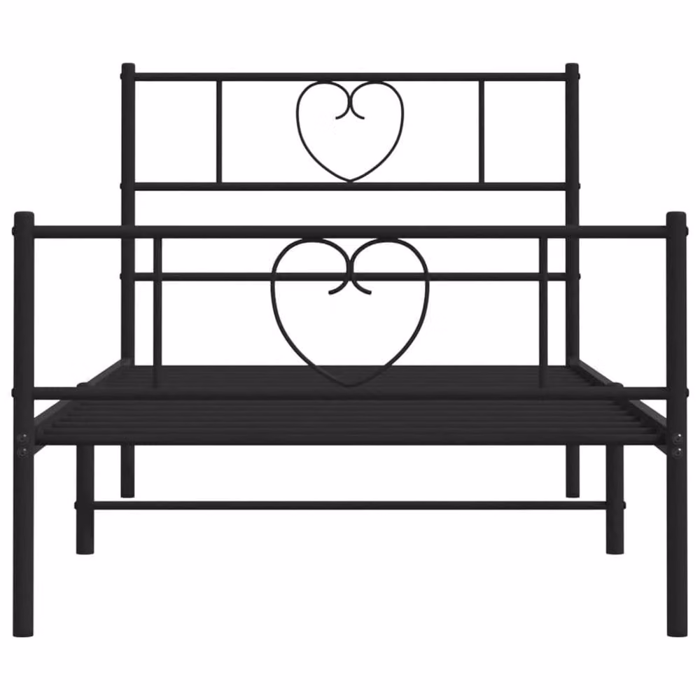 Berkfield Home Metal Bed Frame with Headboard and Footboard in Black, W/D/H: 75 x 190 x 80 cm – 3