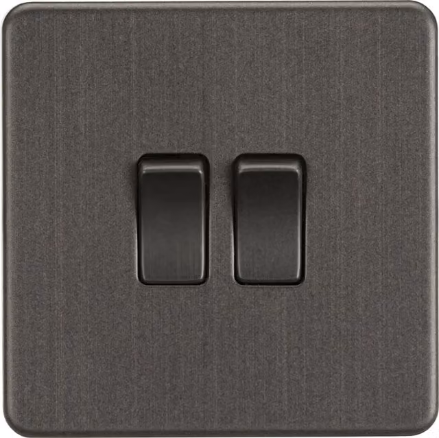 Knightsbridge Smoked Bronze Screwless 2-Way Flush Switch IP20