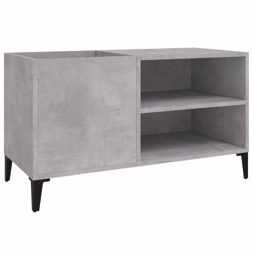 Berkfield Home Record Cabinet in Concrete Grey, W: 84.5 cm, D: 38 cm, H: 48 cm – 2