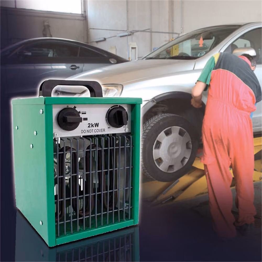 Prem-I-Air 2kW Commercial Freestanding Fan Heater in Green – 5
