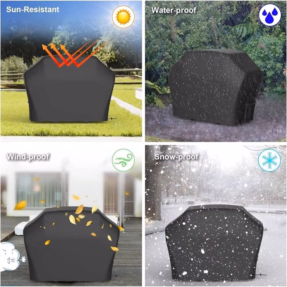 SPETLEK Heavy Duty Waterproof BBQ Grill Cover in Black, W: 100 cm, D: 60 cm – 5